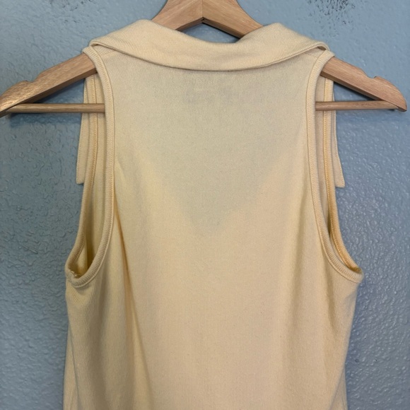 Reformation Austine Knit Polo Tank Top Butter Yellow - Picture 8 of 10